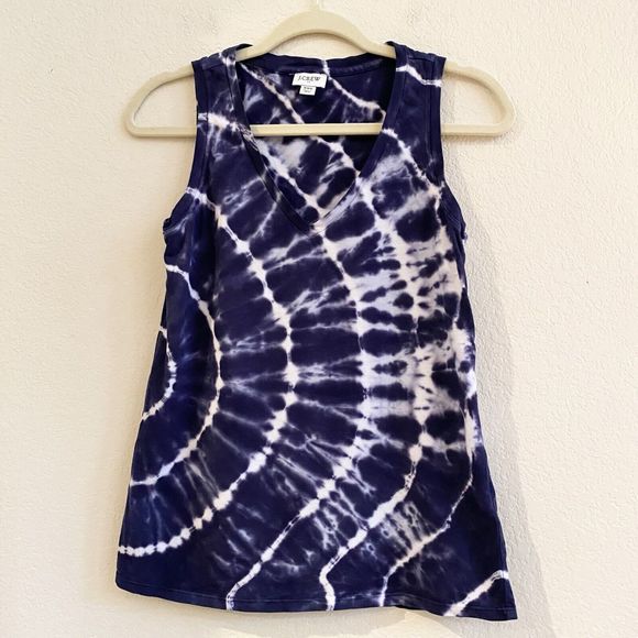 J. Crew Factory Women's Tie Dyed Tank - Navy - XXS 100% Cotton - Picture 4 of 7